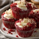 Red Velvet Cream Cheese Muffins – Soft, Velvety & Filled with Creamy Bliss!