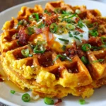 Cheddar Jalapeño Cornbread Waffles – Crispy, Cheesy & Boldly Spiced!