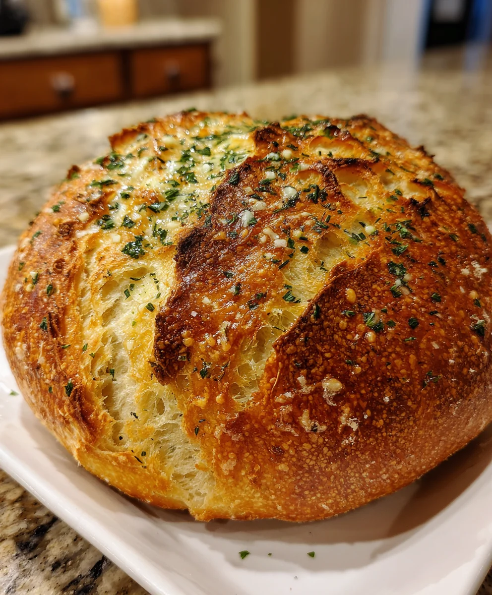 No-Knead Dill Gouda Artisan Bread – Crusty, Cheesy & Bursting with Flavor
