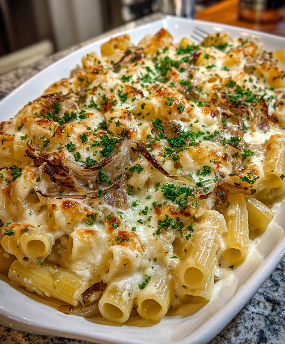 French Onion Pasta Bake – Cheesy, Savory & Comfort Food at Its Best