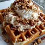 Maple Pecan Cream Cheese Waffles – Sweet, Nutty & Lusciously Creamy!
