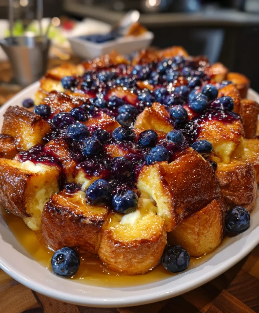 Blueberry French Toast Casserole – Sweet, Buttery & Bursting with Juicy Blueberries