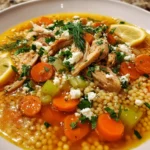 Greek Chicken Pearl Couscous Soup – Bright, Cozy & Mediterranean-Inspired!