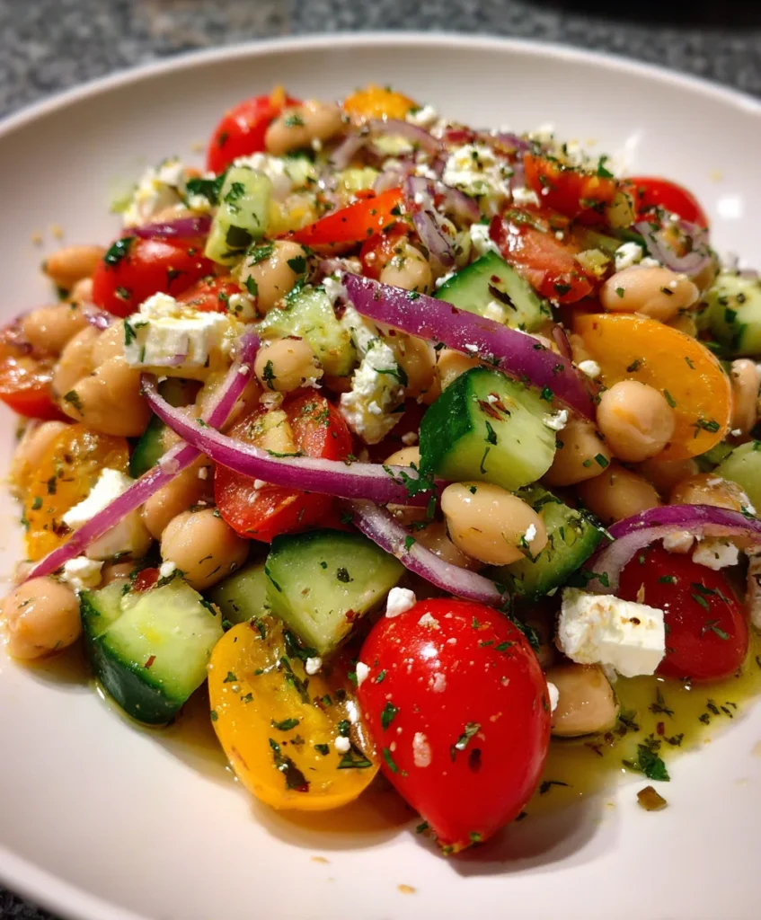 Greek Bean Salad with Marinated Beans – Fresh, Zesty & Bursting with Mediterranean Flavor!