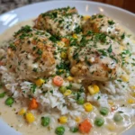 Slow Cooker Creamy Chicken and Rice – Cozy, Comforting & Effortlessly Delicious!
