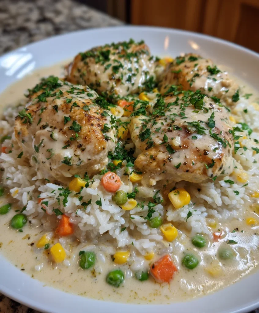 Slow Cooker Creamy Chicken and Rice – Cozy, Comforting & Effortlessly Delicious!