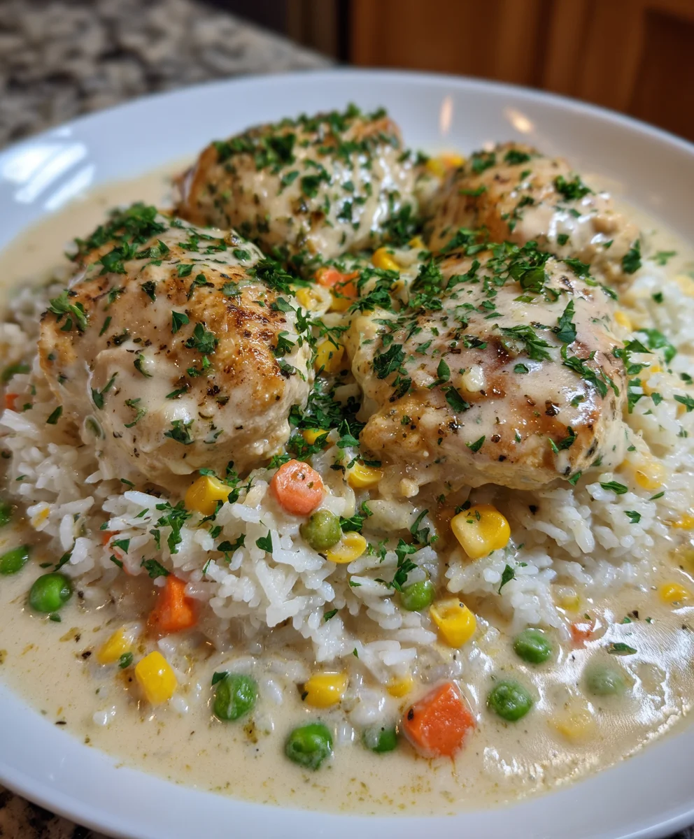 Slow Cooker Creamy Chicken and Rice – Cozy, Comforting & Effortlessly Delicious!