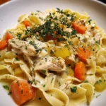 Creamy Chicken Noodle Soup – Rich, Cozy & Comforting in Every Spoonful