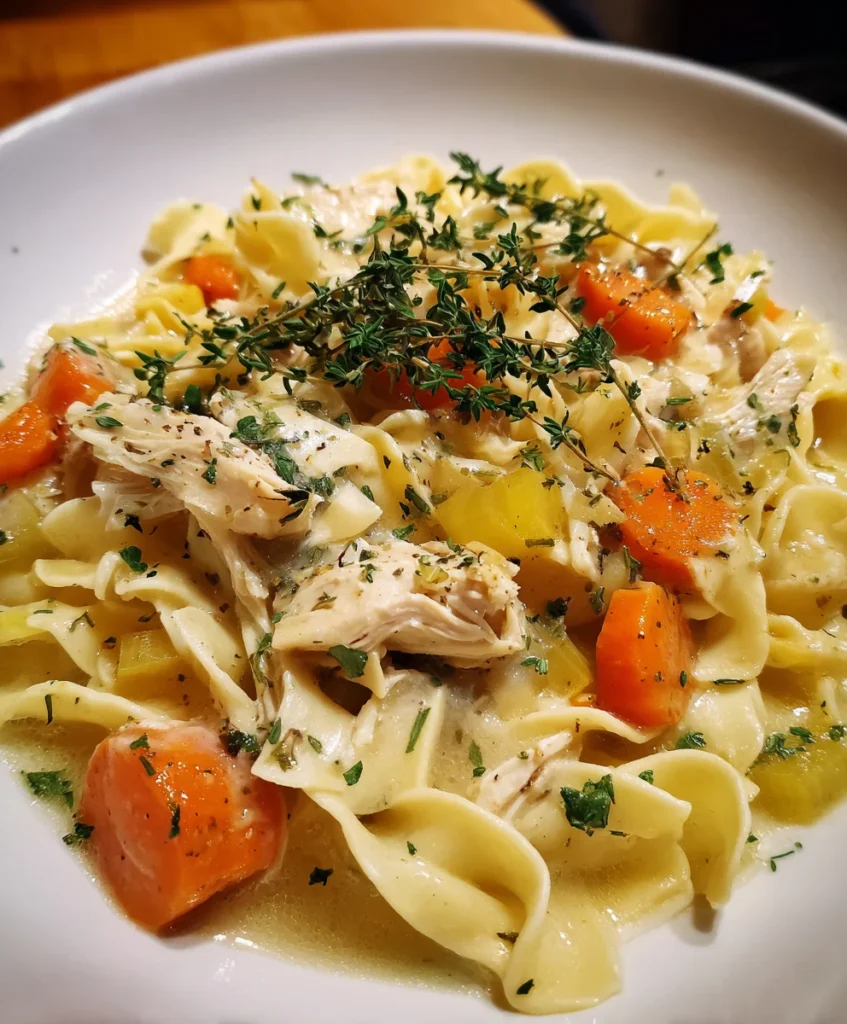 Creamy Chicken Noodle Soup – Rich, Cozy & Comforting in Every Spoonful