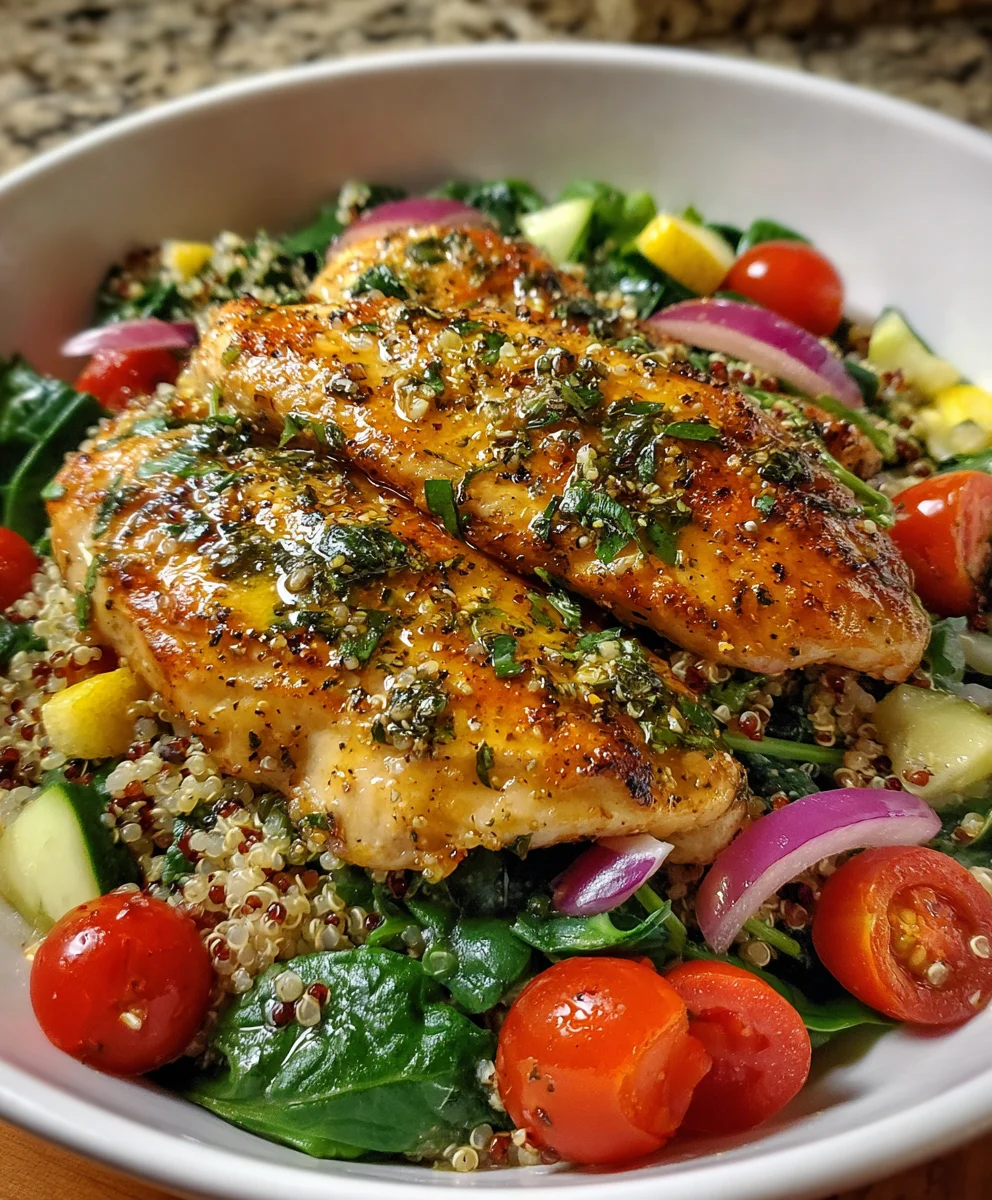 Lemon Herb Grilled Chicken Quinoa Bowl – Fresh, Zesty & Power-Packed