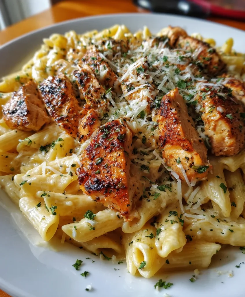 Crockpot Garlic Parmesan Chicken Pasta – Creamy, Cheesy & Effortlessly Delicious