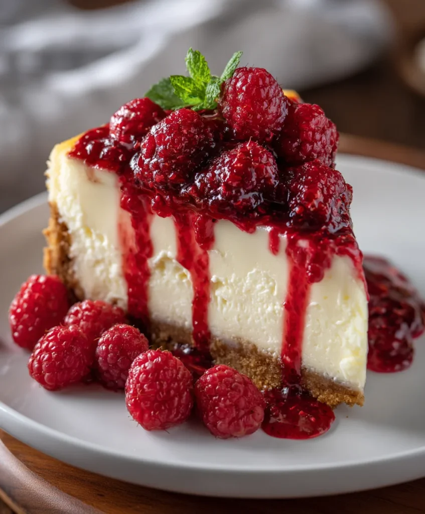 White Chocolate Raspberry Cheesecake Bliss – Creamy, Dreamy & Bursting with Berry Elegance