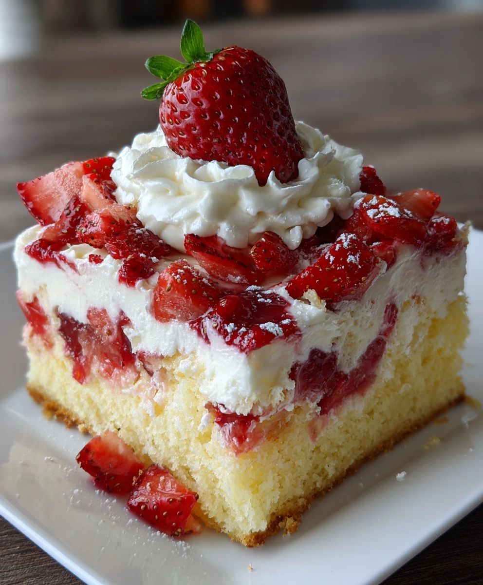 Strawberry Earthquake Cake – Gooey, Creamy & Irresistibly Decadent