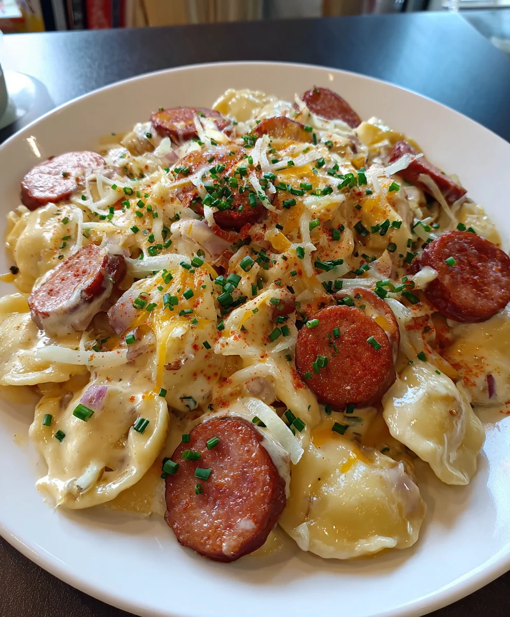 Crockpot Pierogi Casserole With Kielbasa – Creamy, Cheesy & Ultimate Comfort Food