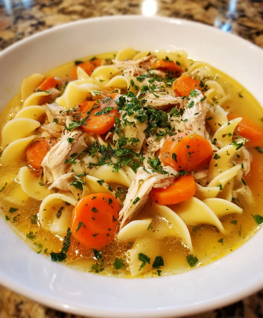 Classic Chicken Noodle Soup – Cozy, Comforting & Full of Homemade Flavor!