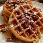 Crispy Pecan Waffles with Maple Drizzle – Golden, Crunchy & Breakfast Bliss