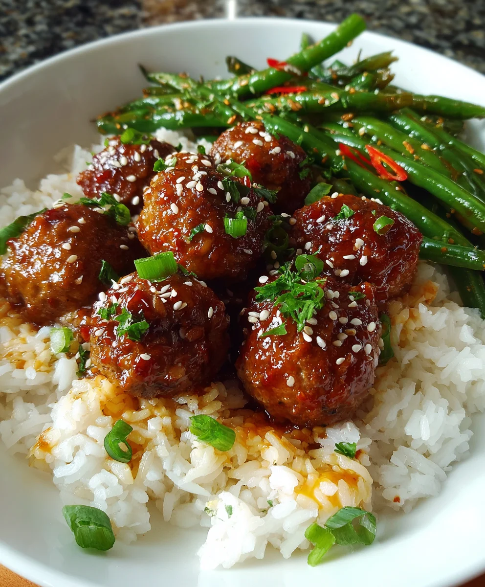 Firecracker Meatballs with Coconut Rice – Sweet, Spicy & Seriously Addictive