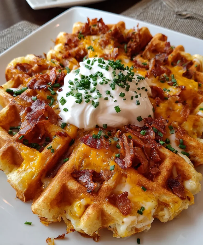Bacon and Cheese Loaded Waffles – Crispy, Savory & Totally Addictive!