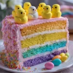 Easter Peep Cake with Multi-Colored Layers – Fun, Colorful & Perfectly Festive!