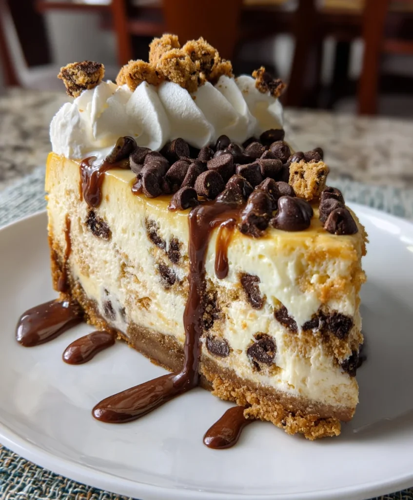 Chocolate Chip Cookie Dough Cheesecake – Creamy, Decadent & Loaded with Cookie Goodness!