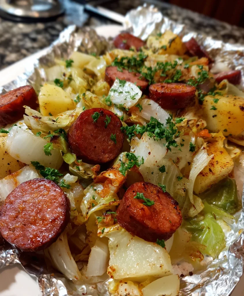 Kielbasa and Cabbage Foil Packs – Savory, Hearty & Effortlessly Delicious