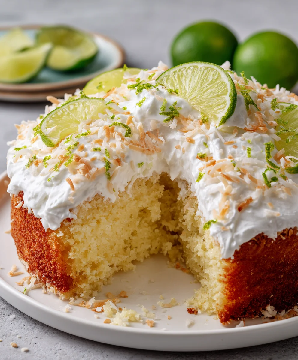Coconut Lime Poke Cake – Zesty, Moist & Tropically Delicious!