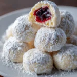 Blueberry-Filled Almond Snowball Cookies – Buttery, Fruity & Melt-in-Your-Mouth Delight!