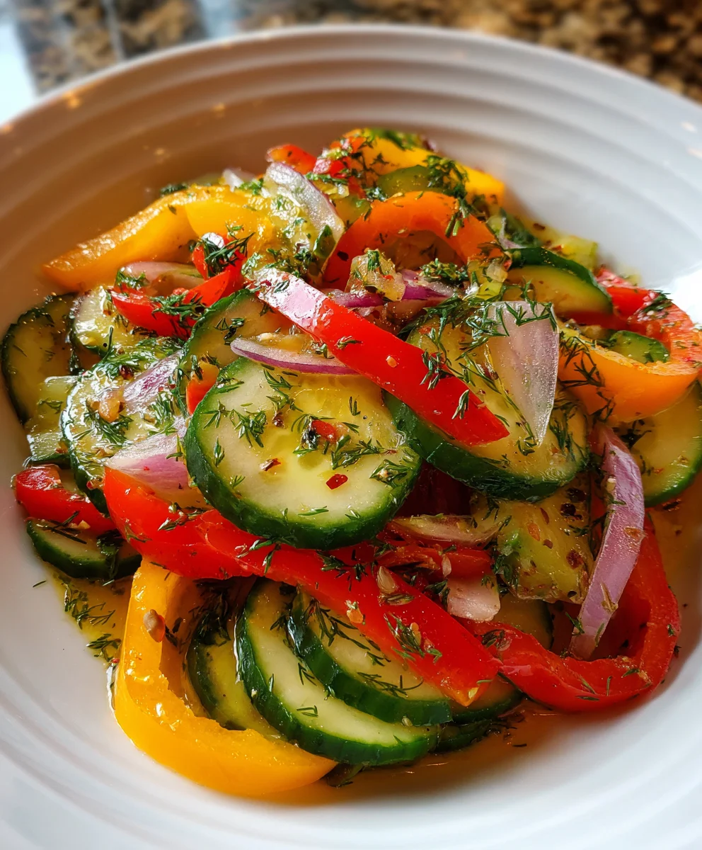 Cucumber Sweet Pepper Salad – Crisp, Refreshing & Bursting with Fresh Flavor!