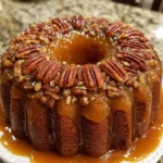Caramel Pecan Upside-Down Bundt Cake – Rich, Buttery & Dripping with Caramel Goodness