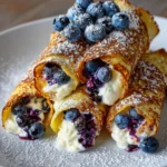 Crispy Keto Blueberry Cream Cheese Roll-Ups – Crunchy, Creamy & Guilt-Free Delicious!