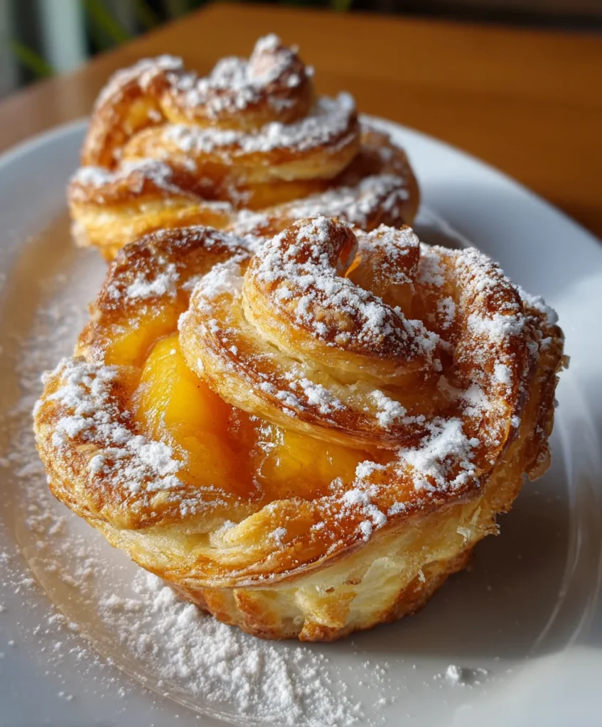 Peach Pie Cruffins – Flaky, Buttery & Bursting with Sweet Peach Flavor!