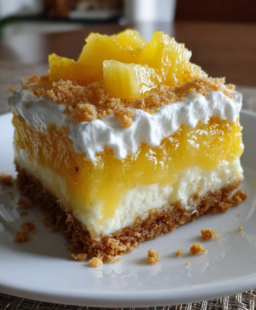 Pineapple Graham Cracker Squares – Tropical, Creamy & Perfectly Sweet!