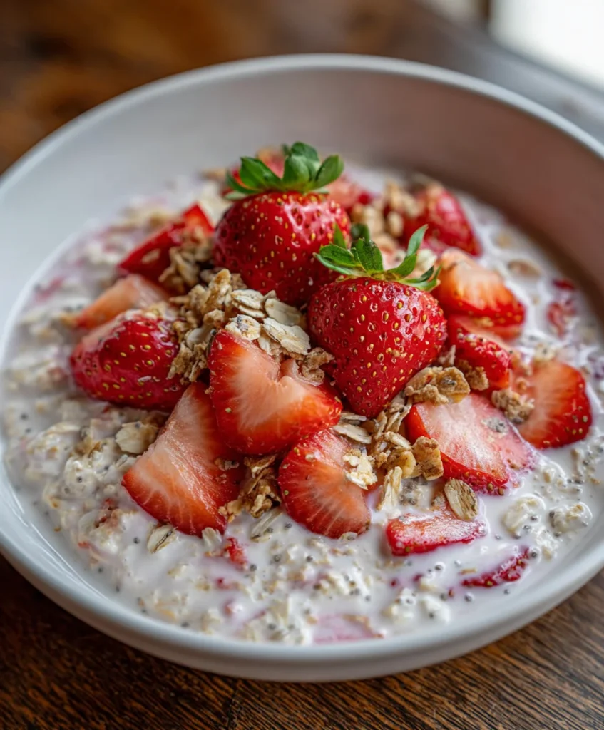 Strawberry Overnight Oats – Creamy, Fresh & Perfect for Busy Mornings!
