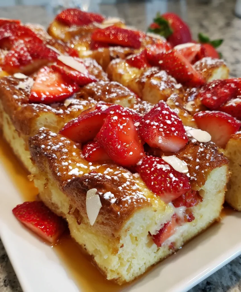 Strawberry French Toast Casserole – Sweet, Cozy & Perfect for Brunch!