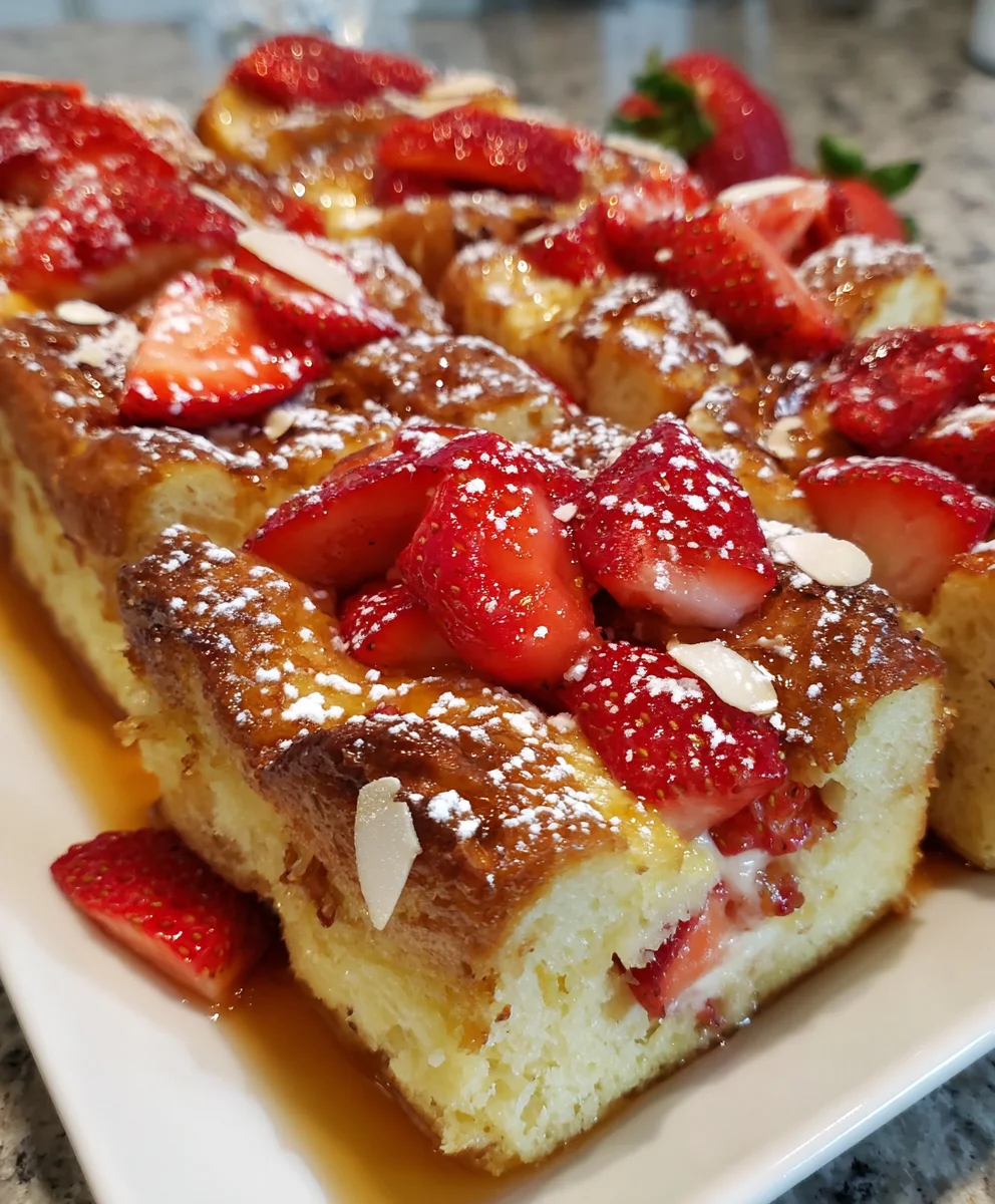 Strawberry French Toast Casserole – Sweet, Cozy & Perfect for Brunch!