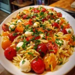 Caprese Orzo Pasta Salad – Fresh, Light & Bursting with Italian Flavor!