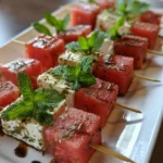Watermelon Feta Mint Skewers – Fresh, Juicy & Perfectly Refreshing