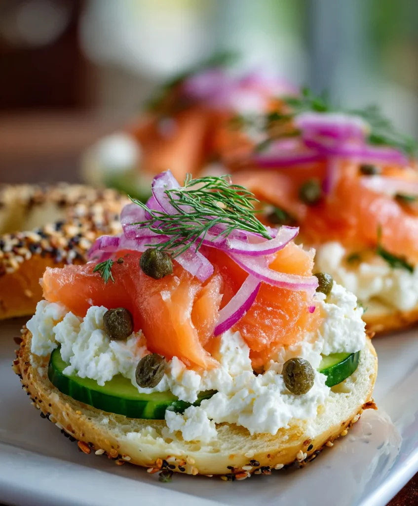 Cottage Cheese Salmon Bagels – Protein-Packed, Fresh & Deliciously Savory!