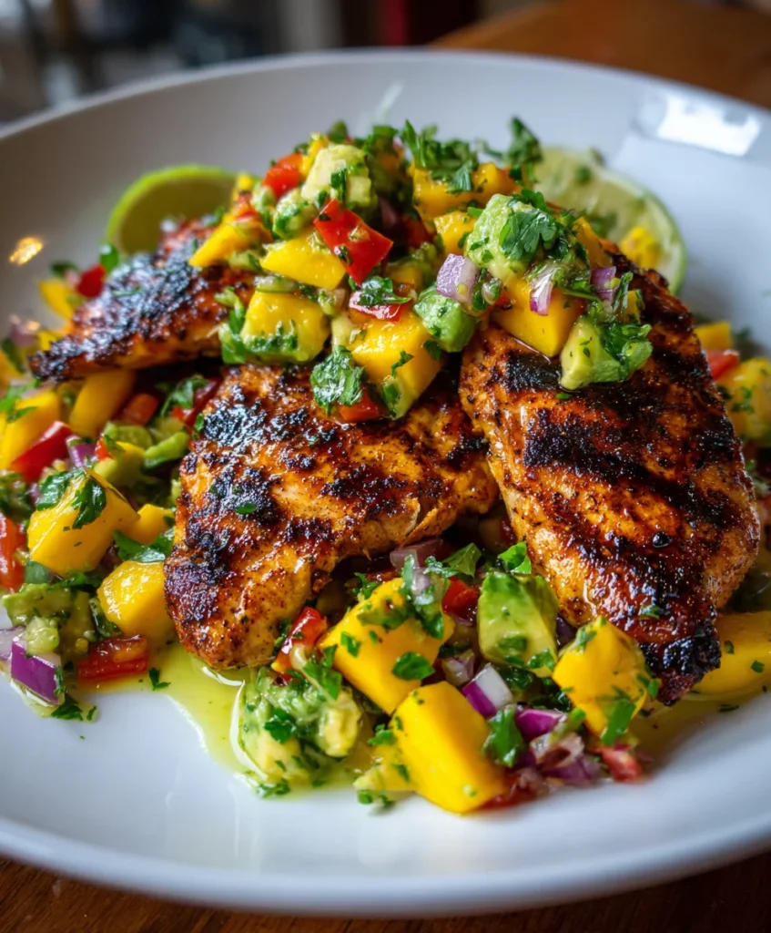 Grilled Chicken with Mango Avocado – Fresh, Juicy & Bursting with Tropical Flavor!