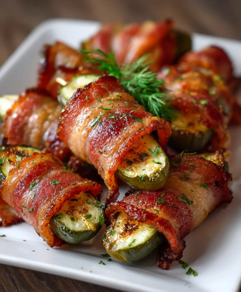 Bacon-Wrapped Pickles Appetizer – Crispy, Smoky & Perfectly Tangy!