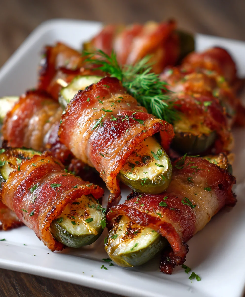 Bacon-Wrapped Pickles Appetizer – Crispy, Smoky & Perfectly Tangy!
