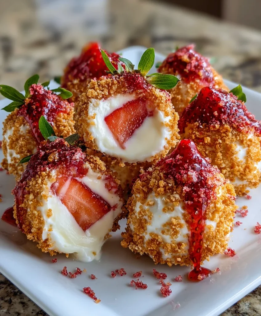Strawberry Crunch Cheesecake Bites – Creamy, Sweet & Bursting with Crunchy Strawberry Goodness!