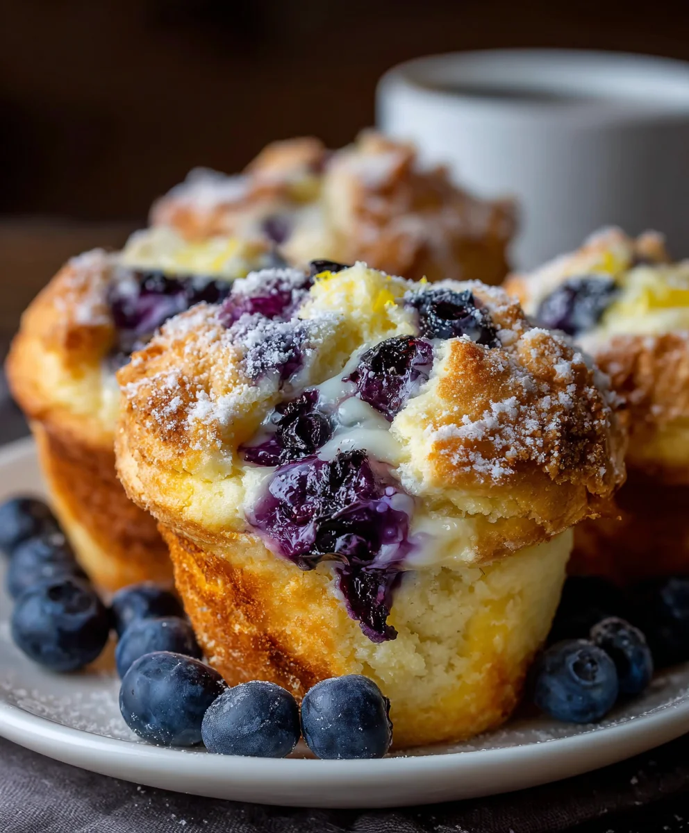 Blueberry Crescent Cream Cheese Muffins – Flaky, Creamy & Bursting with Sweet Flavor!