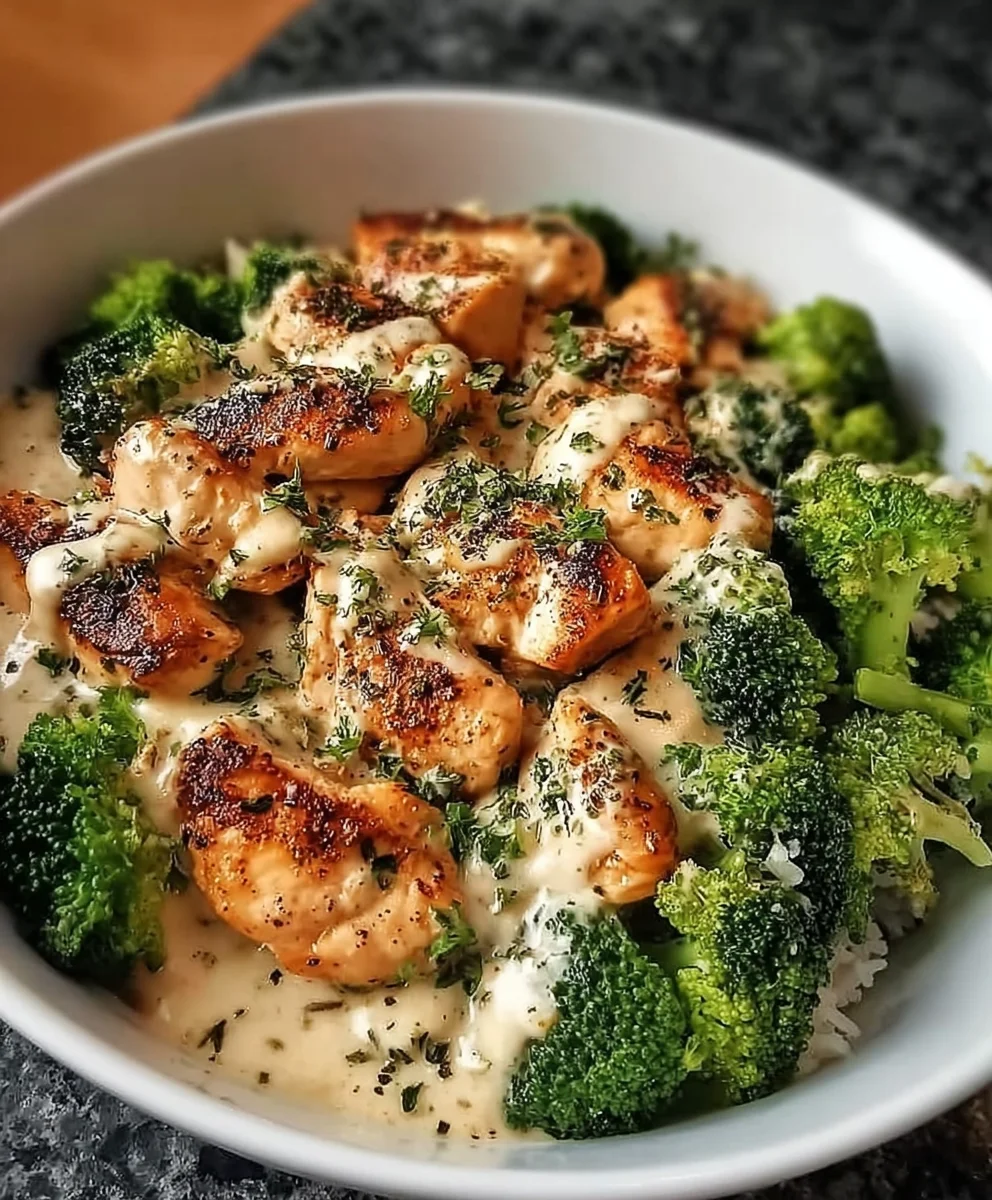 Creamy Garlic Chicken and Broccoli Bowls – Rich, Comforting & Packed with Flavor!