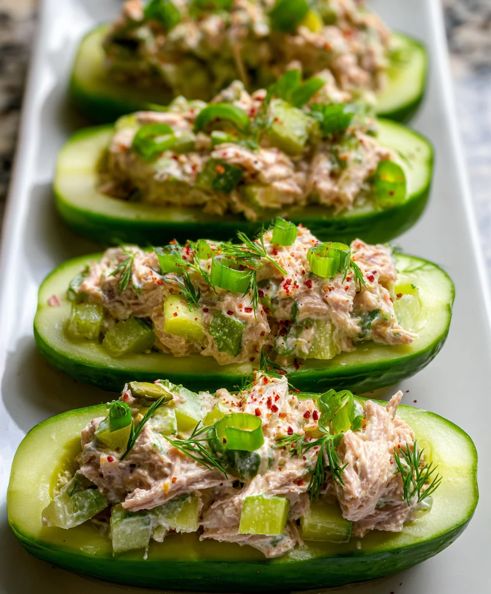 Fresh Tuna Cucumber Boats – Crisp, Creamy & Perfectly Refreshing!