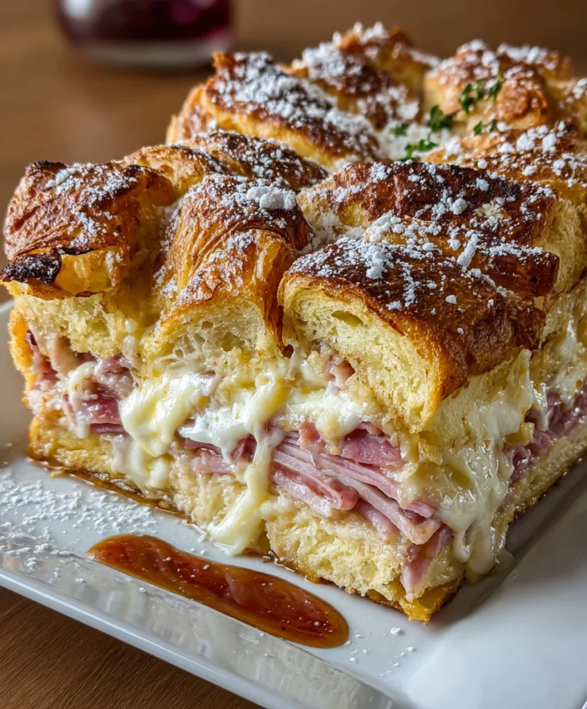 Monte Cristo Casserole with Croissants – Buttery, Savory & Perfectly Indulgent!
