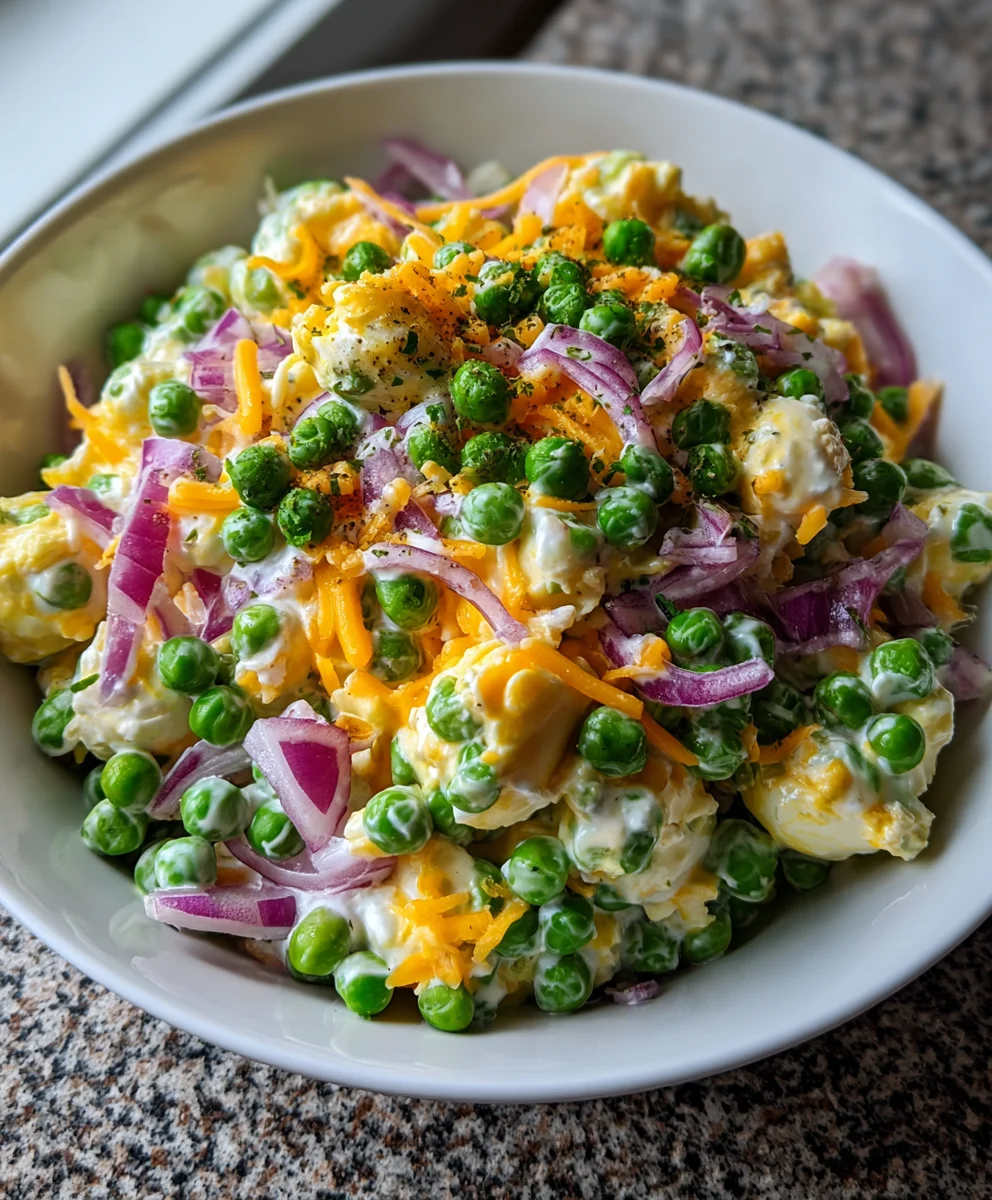 Classic Pea Salad – Creamy, Crunchy & Perfectly Sweet!
