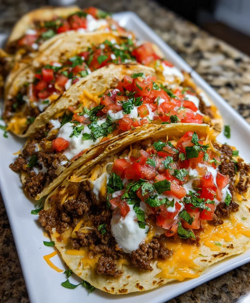 Cheesy Rotel Beef Soft Tortilla Tacos – Cheesy, Savory & Packed with Flavor!