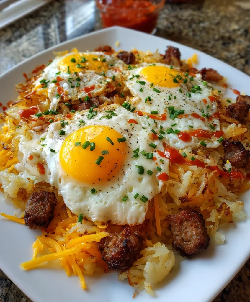 Breakfast Hot Mess Express – Loaded, Cheesy & Ultimate Comfort Breakfast!