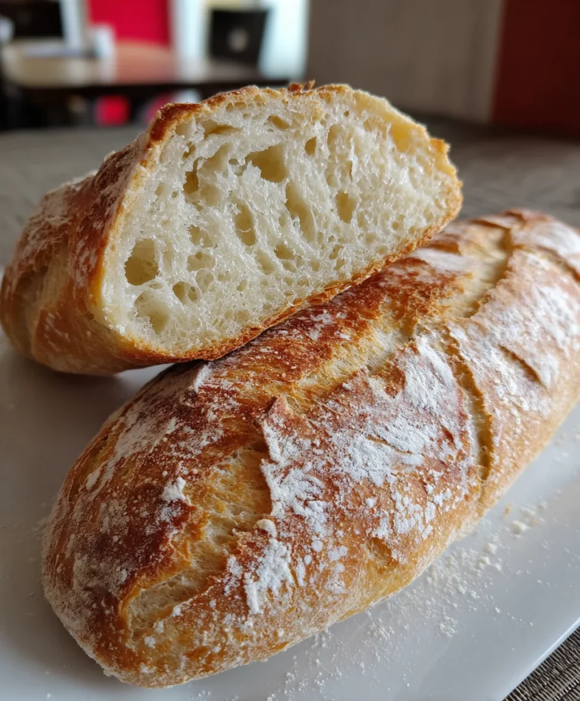 No-Knead Bread Baguette – Crusty, Airy & Effortlessly Delicious!
